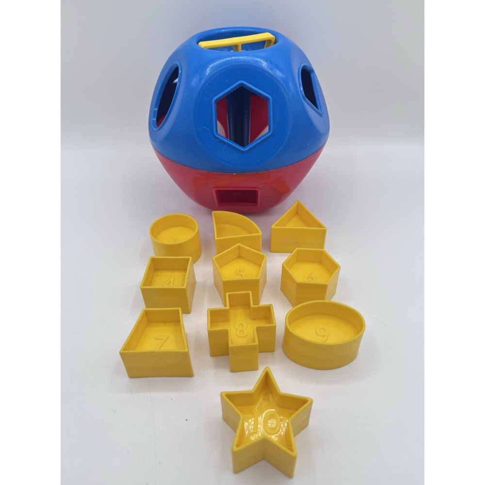 Tupperware Shape O Ball Toy Shape Sorter 10 Shapes Red Blue